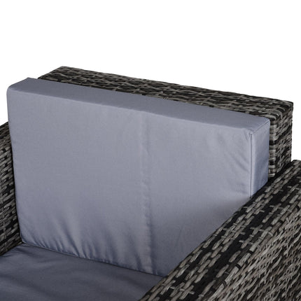 Outdoor Grey Rattan Armchair with Fire-Resistant Cushions - Grey