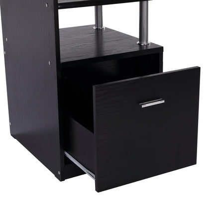 Computer Desk PC Workstation with Drawer, Shelves & CPU Storage Rack - Black