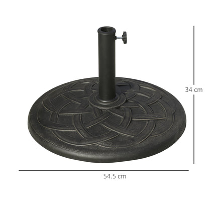 Parasol Base for 38mm and 48mm Poles with Adjustable Fixing Knob - Bronze
