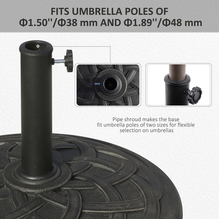 Parasol Base for 38mm and 48mm Poles with Adjustable Fixing Knob - Bronze