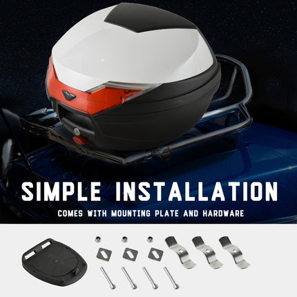 32L Motorcycle Tail box Helmet Top Case Motorbike Luggage Storage Trunk Carrier