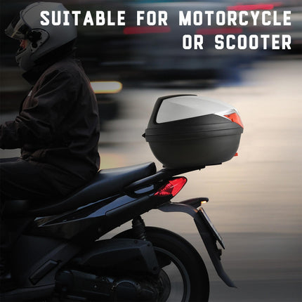 32L Motorcycle Tail box Helmet Top Case Motorbike Luggage Storage Trunk Carrier