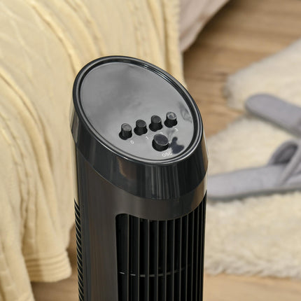 30" Oscillating Tower Fan 3-Speed Ultra Slim Indoor Cooling with Noise Reduction - Black