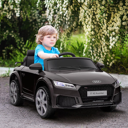 Audi TT RS 12V Rechargeable Ride On Car with Remote, Lights, Horn, MP3 Player, Seat Belt - Black
