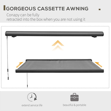 Cassette Electric Manual Awning Door Window Retractable Canopy w/ R/C