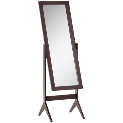 Freestanding Adjustable Angle Tall Dressing Mirror 148x47cm - Brown