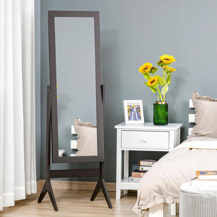 Freestanding Adjustable Angle Tall Dressing Mirror 148x47cm - Brown