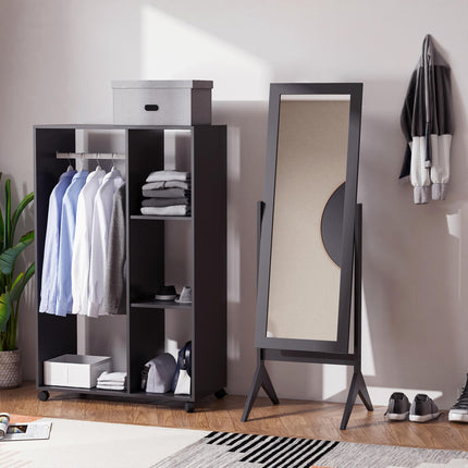 Freestanding Adjustable Angle Tall Dressing Mirror 148x47cm - Brown