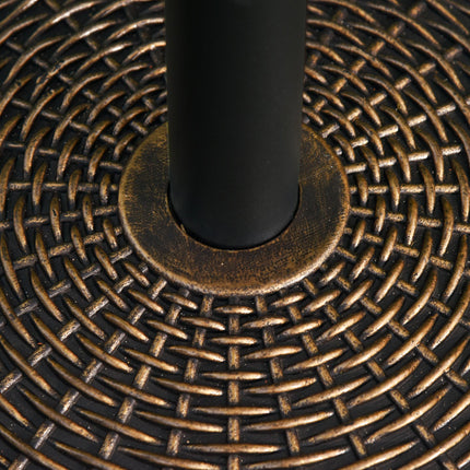 Patio Weighted Parasol Umbrella Base 25kg with Adjustable Pole - Antique Bronze Rattan