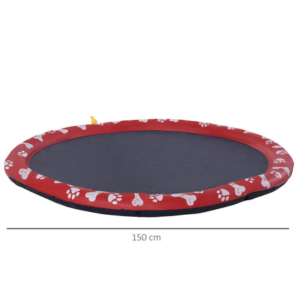 Dog Splash Pad, Pet Sprinkler Mat, Non-Slip Dog Paddling Pool, Foldable Outdoor