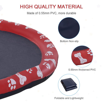 Dog Splash Pad, Pet Sprinkler Mat, Non-Slip Dog Paddling Pool, Foldable Outdoor