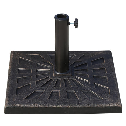 15kg Square Parasol Base with Metal Cannulation for 38mm & 48mm Poles - Bronze