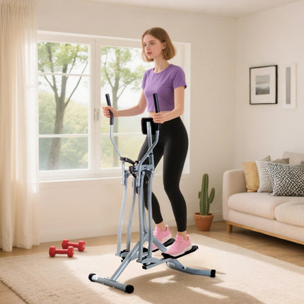 Air Walker Glider, Cross Trainer Fitness Machine, with LCD, for Home Gym, Grey
