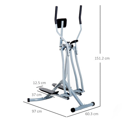 Air Walker Glider, Cross Trainer Fitness Machine, with LCD, for Home Gym, Grey