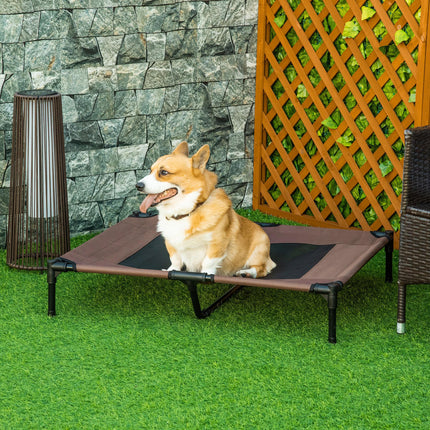 Durable Elevated Large Dog Bed for Indoor and Outdoor Use - Brown