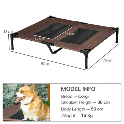 Durable Elevated Large Dog Bed for Indoor and Outdoor Use - Brown