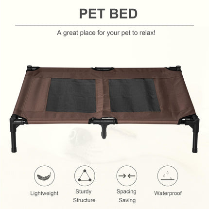 Durable Elevated Large Dog Bed for Indoor and Outdoor Use - Brown