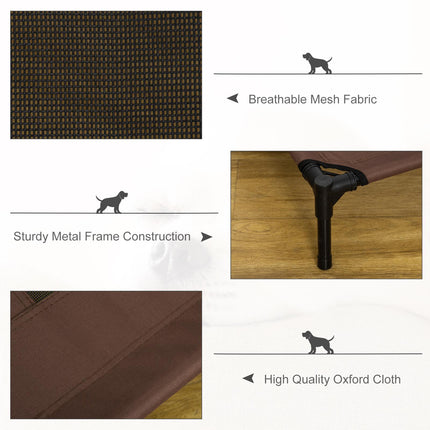 Durable Elevated Large Dog Bed for Indoor and Outdoor Use - Brown