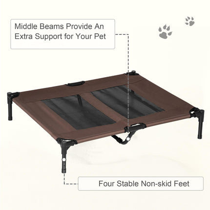 Durable Elevated Large Dog Bed for Indoor and Outdoor Use - Brown