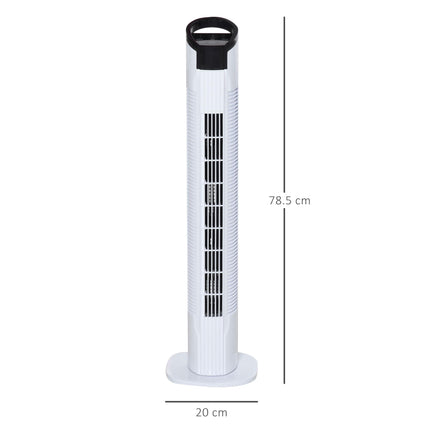 Freestanding Tower Fan 3 Speed 3 Mode 7.5h Timer 70° Oscillation LED Panel Remote - Black & White