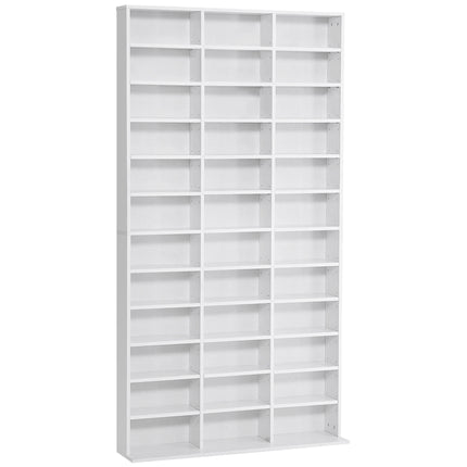 Height-Adjustable CD/DVD Storage Shelf for 1116 CDs 102x24x195 cm - White