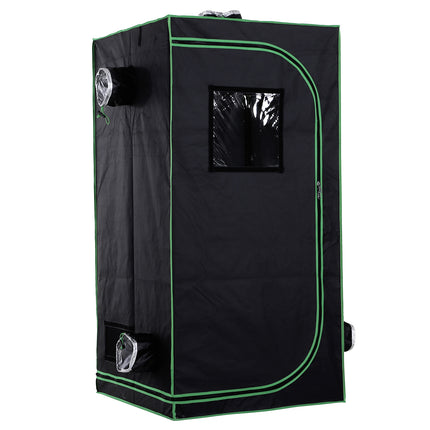 Hydroponic Plant Grow Tent 80x80x160cm with Reflective Lining - Black/Green