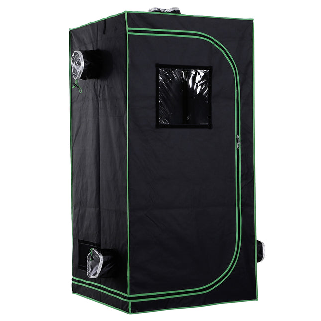 Hydroponic Plant Grow Tent 80x80x160cm with Reflective Lining - Black/Green