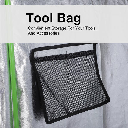Hydroponic Plant Grow Tent 80x80x160cm with Reflective Lining - Black/Green