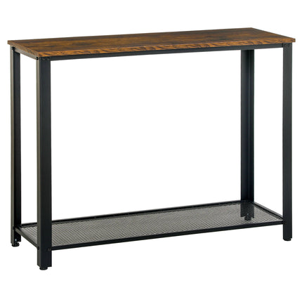 Industrial Console TableÔºåEntryway Table w/Bottom Mesh Shelf Metal Frame Vintag