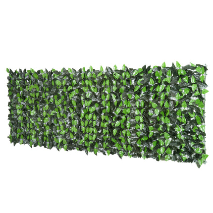 3 Metre Artificial Leaf Hedge Screen Privacy Fence Panel - Light and Dark Green