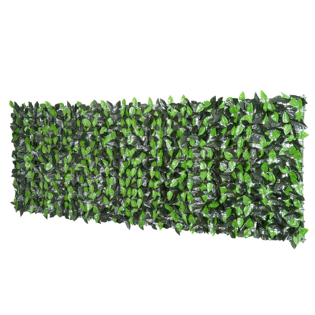 3 Metre Artificial Leaf Hedge Screen Privacy Fence Panel - Light and Dark Green