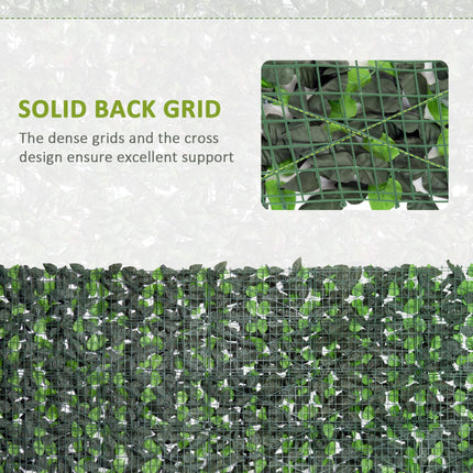 3 Metre Artificial Leaf Hedge Screen Privacy Fence Panel - Light and Dark Green