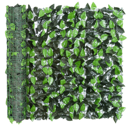 3 Metre Artificial Leaf Hedge Screen Privacy Fence Panel - Light and Dark Green