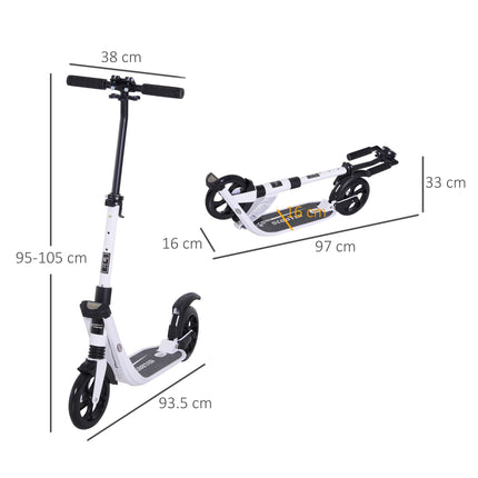 Folding Kick Scooter Hight-Adjustable Urban Scooter w/ Rear Brake, Double Shock