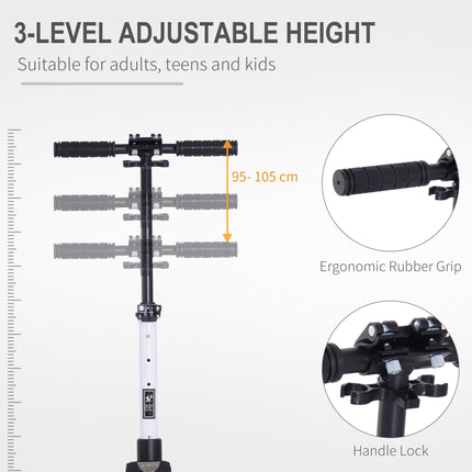 Folding Kick Scooter Hight-Adjustable Urban Scooter w/ Rear Brake, Double Shock