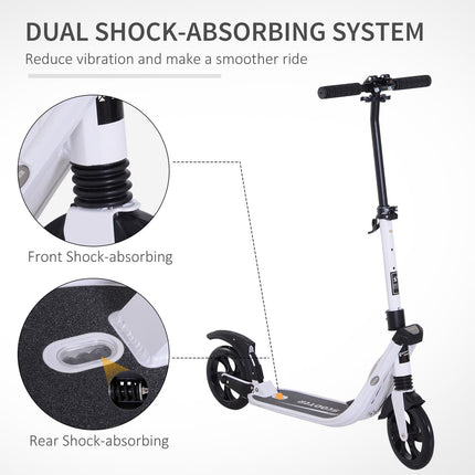 Folding Kick Scooter Hight-Adjustable Urban Scooter w/ Rear Brake, Double Shock