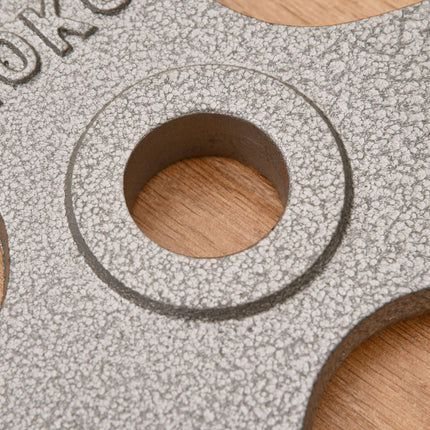 Set of 2 Steel Olympic Weight Plates 10kg Each - Silver Enamel Coated