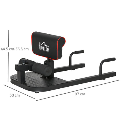 3-in-1 Padded Push Up, Sit Up & Deep Sissy Squat Machine for Home Gym Workouts - Black