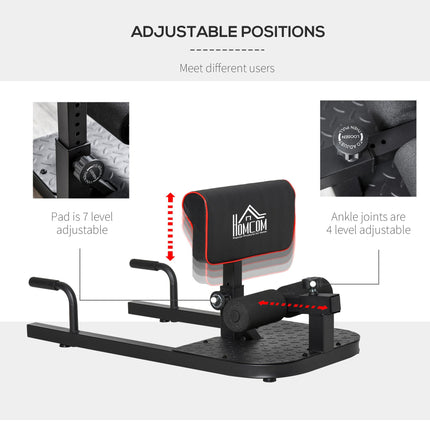 3-in-1 Padded Push Up, Sit Up & Deep Sissy Squat Machine for Home Gym Workouts - Black