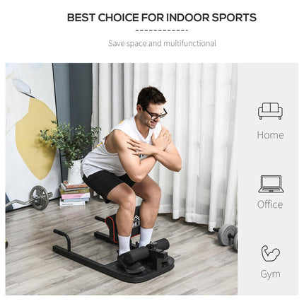 3-in-1 Padded Push Up, Sit Up & Deep Sissy Squat Machine for Home Gym Workouts - Black