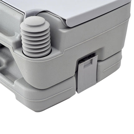 Portable 10L Travel Toilet with Double Tank Design - Grey