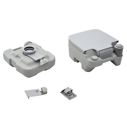 Portable 10L Travel Toilet with Double Tank Design - Grey