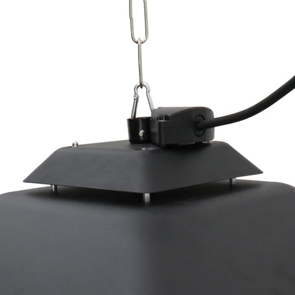 2kW Outdoor Hanging Ceiling Mounted Aluminium Halogen Electric Heater with LED and Remote Control - Black
