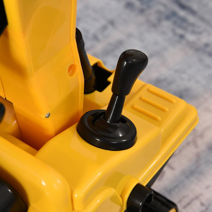 Kids Ride On Digger Excavator Toy Walker with Storage Basket for Toddlers 3 Years Old - Yellow