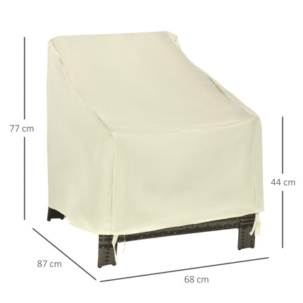 Waterproof Single Chair Garden Furniture Cover 600D Oxford Cloth - Beige