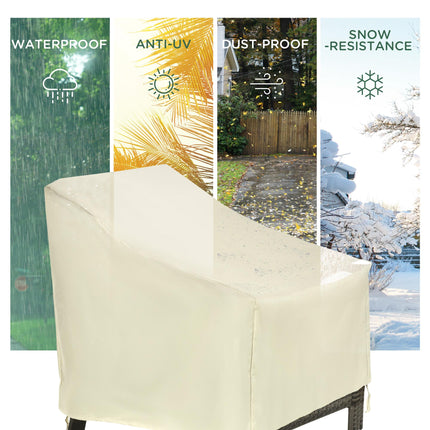 Waterproof Single Chair Garden Furniture Cover 600D Oxford Cloth - Beige