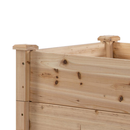 470L 3-Tier Raised Garden Bed Planter Kit, Elevated Wooden Planters 124x124x56 cm - Natural