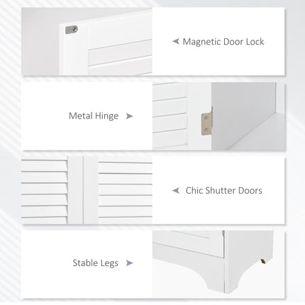 Freestanding 6-Tier Bathroom Storage Cabinet MDF Slimline Design - White