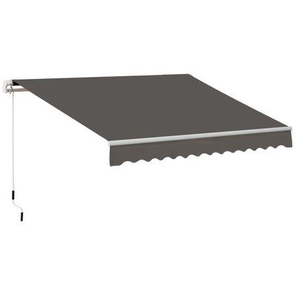 Manual Window Awning Canopy 295x200cm with Aluminium Frame - Grey