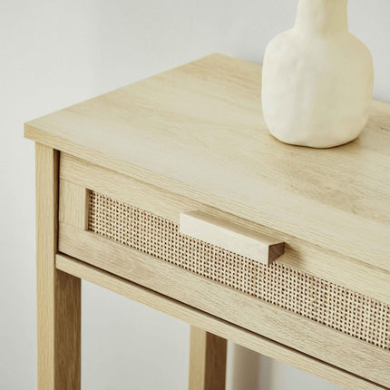 Console Sofa Table with Storage Shelf and Drawer for Hallway Entryway Living Room Bedroom - Natural